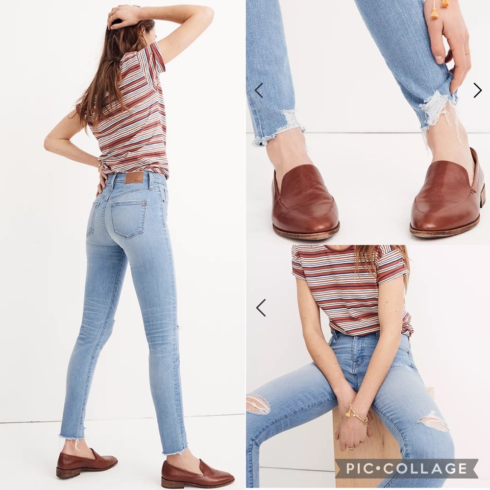 Madewell 9" High-Rise Skinny Jeans in Ontario Wash: Distressed-Hem Edition